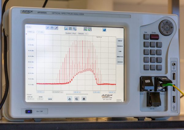 A spectrum of a gain switched comb laser at Pilot Photonics